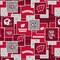 Licensed NCAA University of Wisconsin Argyle Boxes Cotton Fabric by the Yard